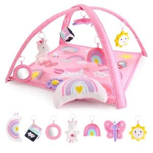 Pink Play Gym with Hanging Toys